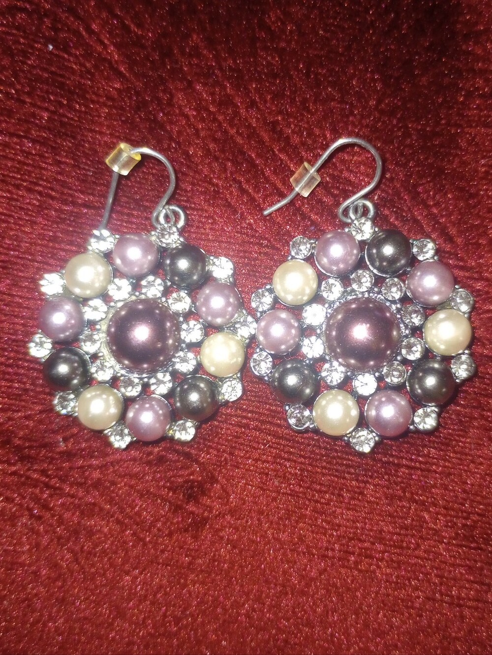 Mutlie Color Pearl Cluster Drop Earrings